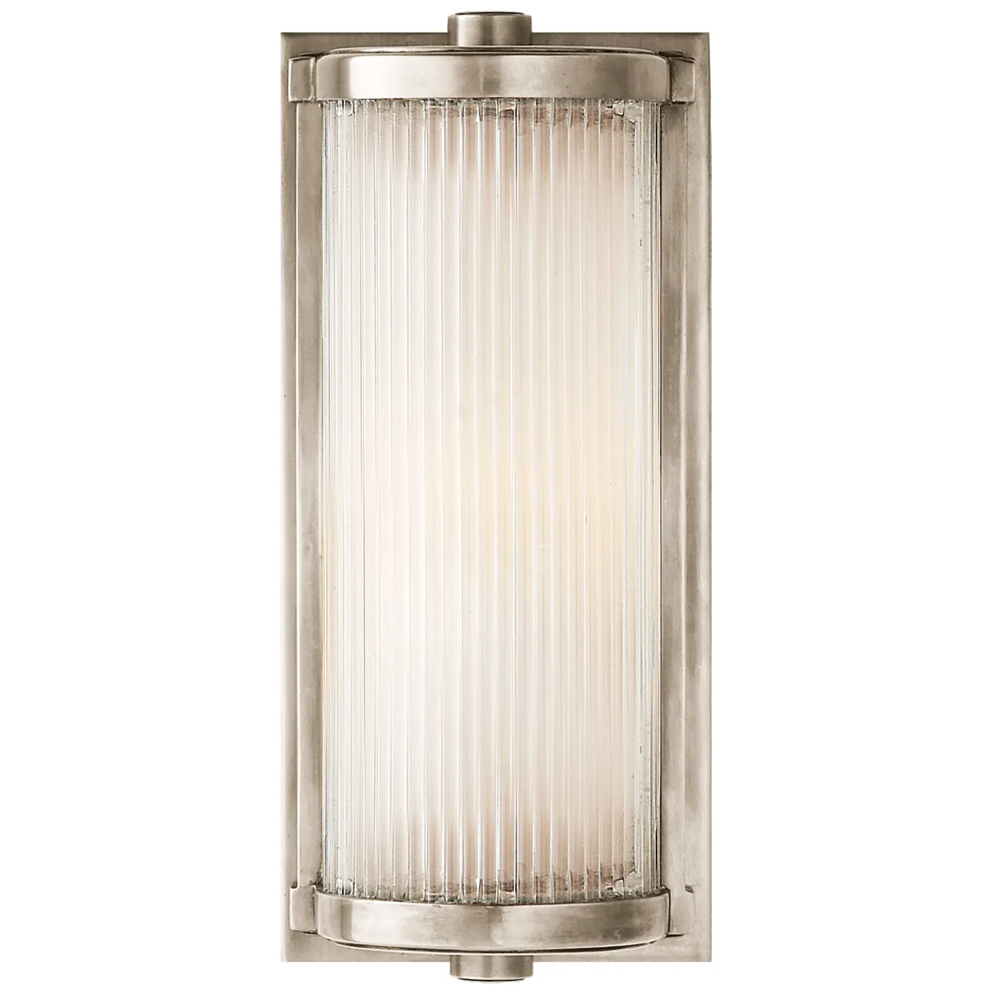 Dresser Short Glass Rod Light in Antique Nickel