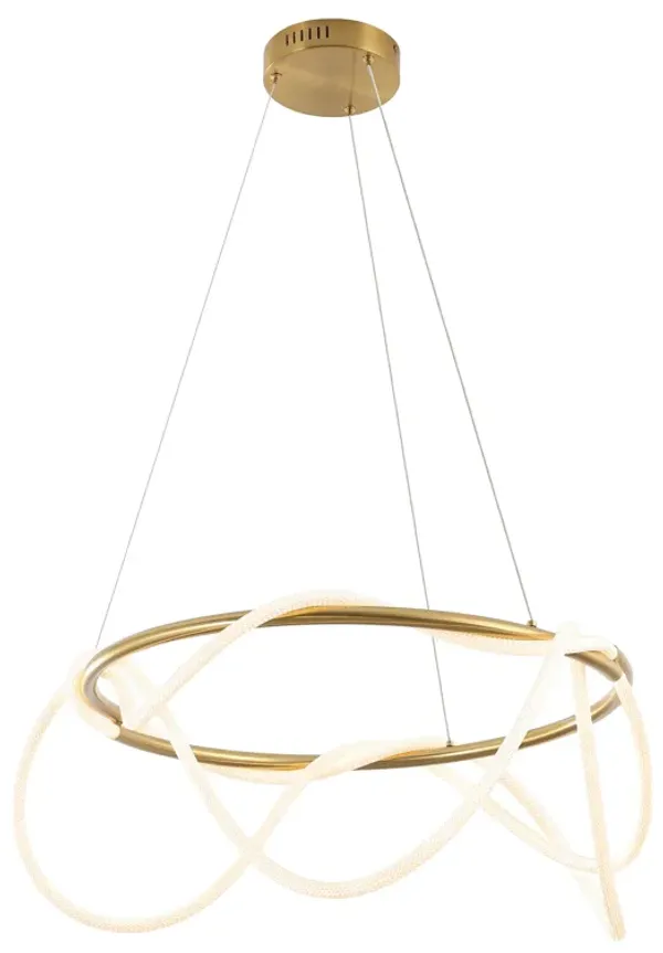 Lisette Contemporary Minimalist 360 Adjustable Silicone Neon Rope Dimmable Integrated LED Chandelier