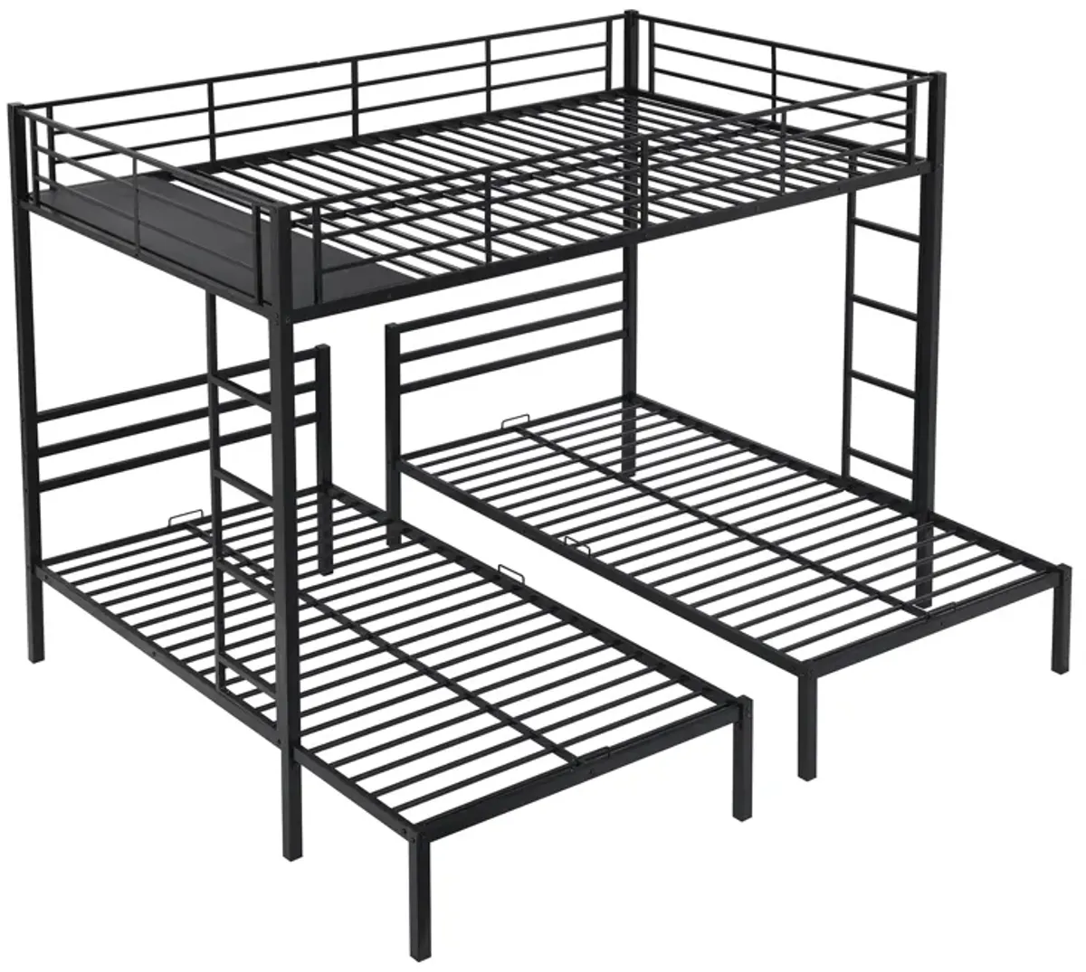 Merax Classic Triple Bunk Bed  with Built-in Shelf