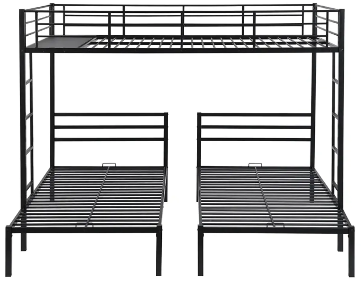 Merax Classic Triple Bunk Bed  with Built-in Shelf