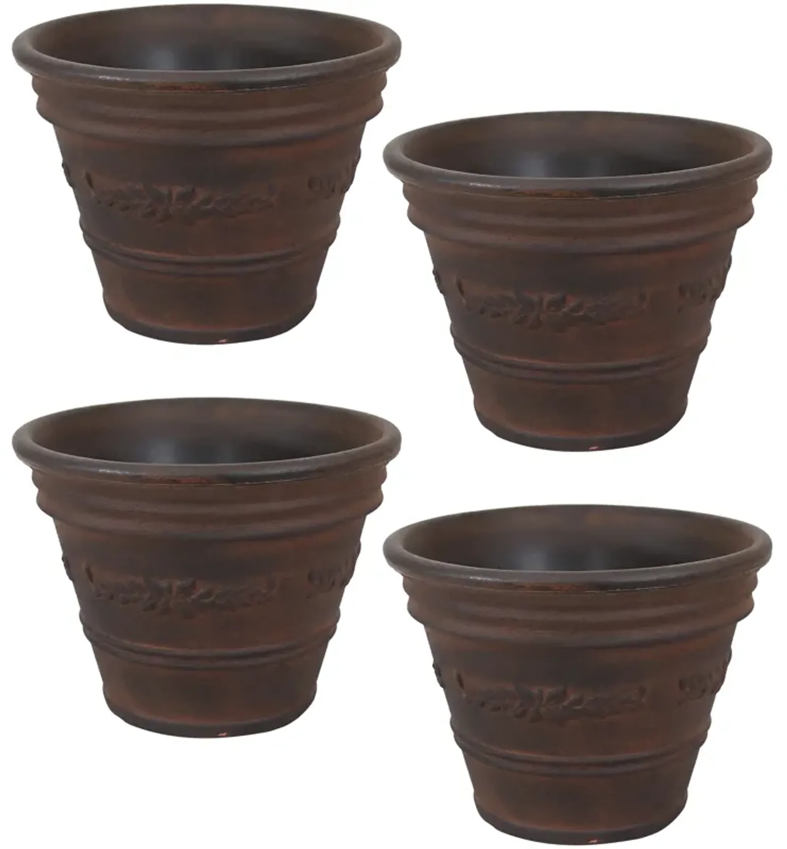 Sunnydaze Laurel Dual-Wall Polyresin Planter - Rust