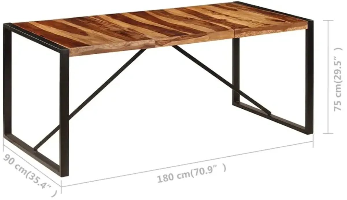 vidaXL Dining Table Solid Sheesham Wood