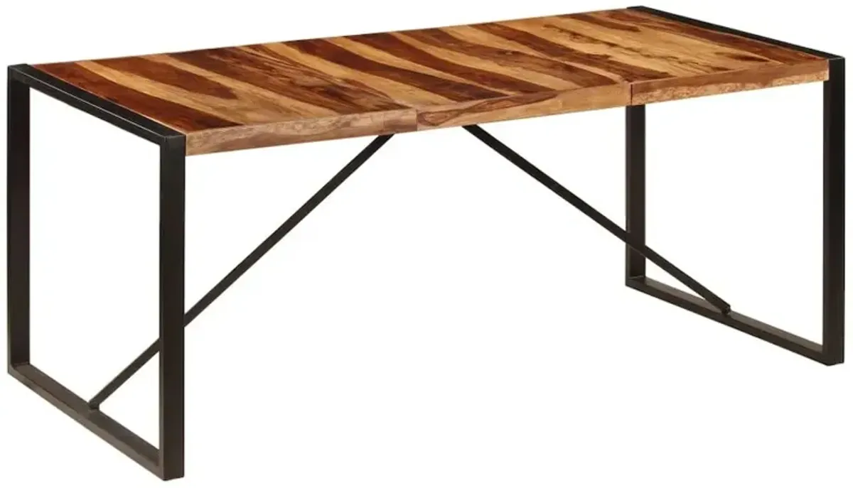 vidaXL Dining Table 70.9"x35.4"x29.5" Solid Sheesham Wood, 247416