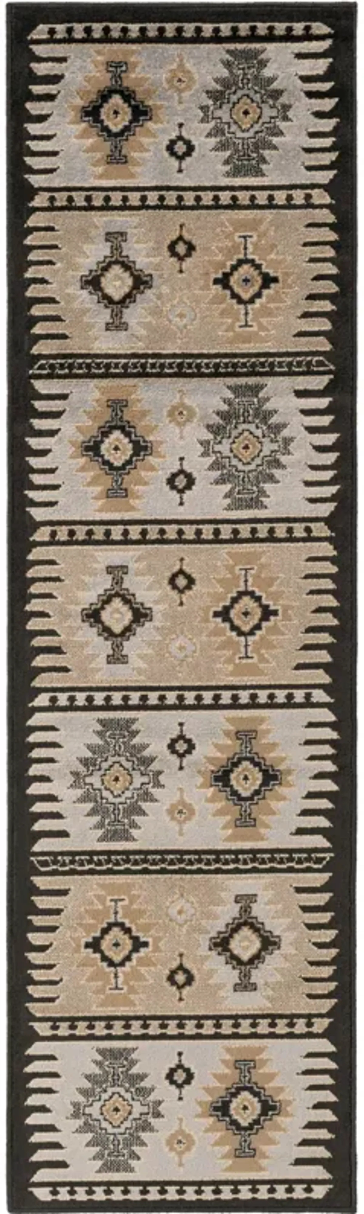 Paramount PAR-1046 1'10' x 2'11' Black Rug