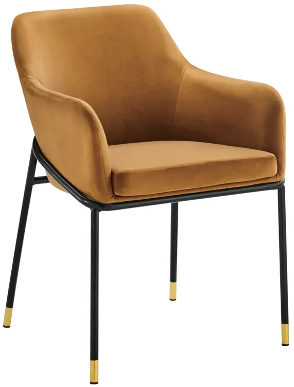 Jovi Performance Velvet Dining Armchair-Benzara