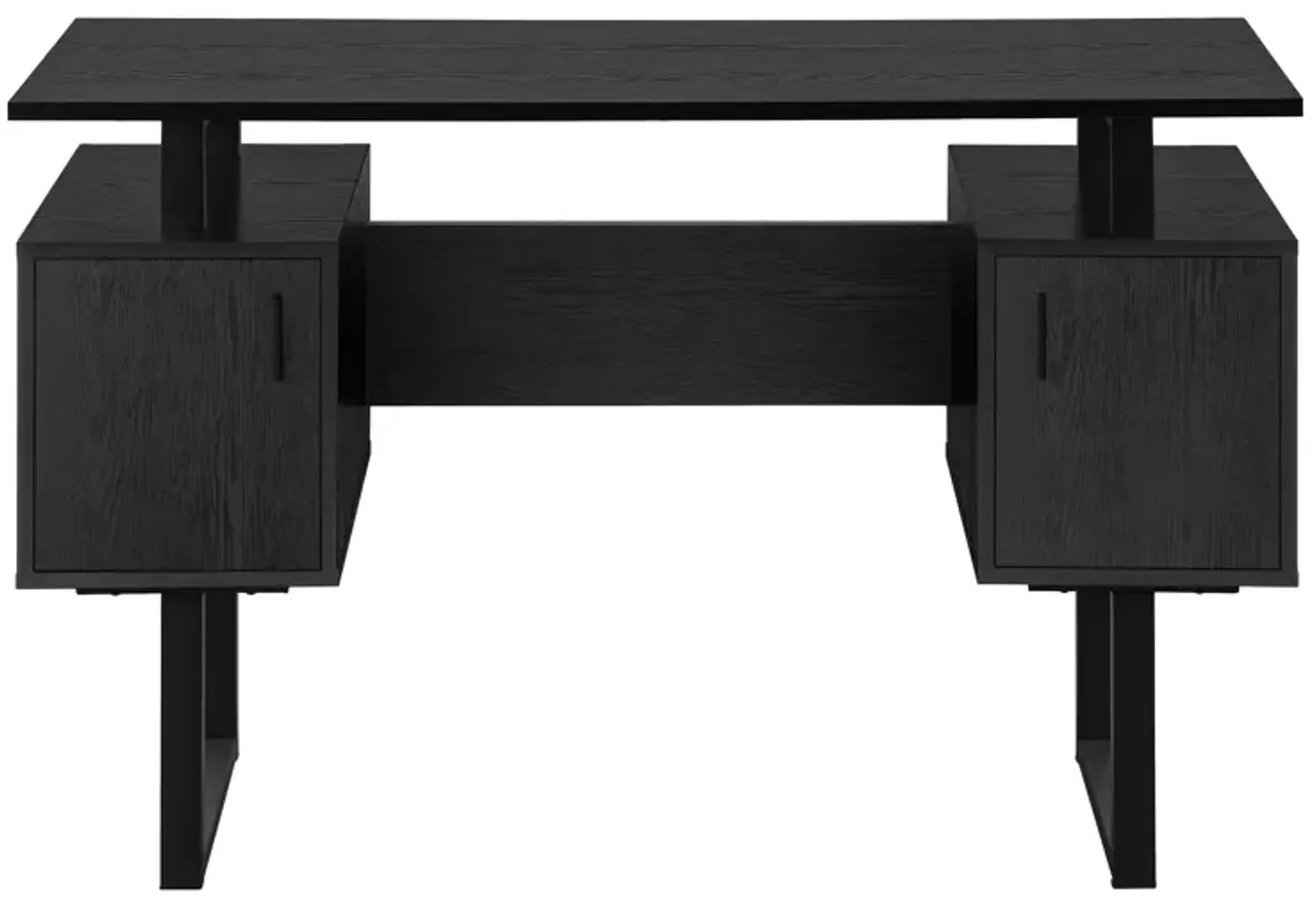 Monarch Specialties I 7606 Computer Desk, Home Office, Laptop, Storage, 48"L, Work, Metal, Laminate, Black, Contemporary, Modern