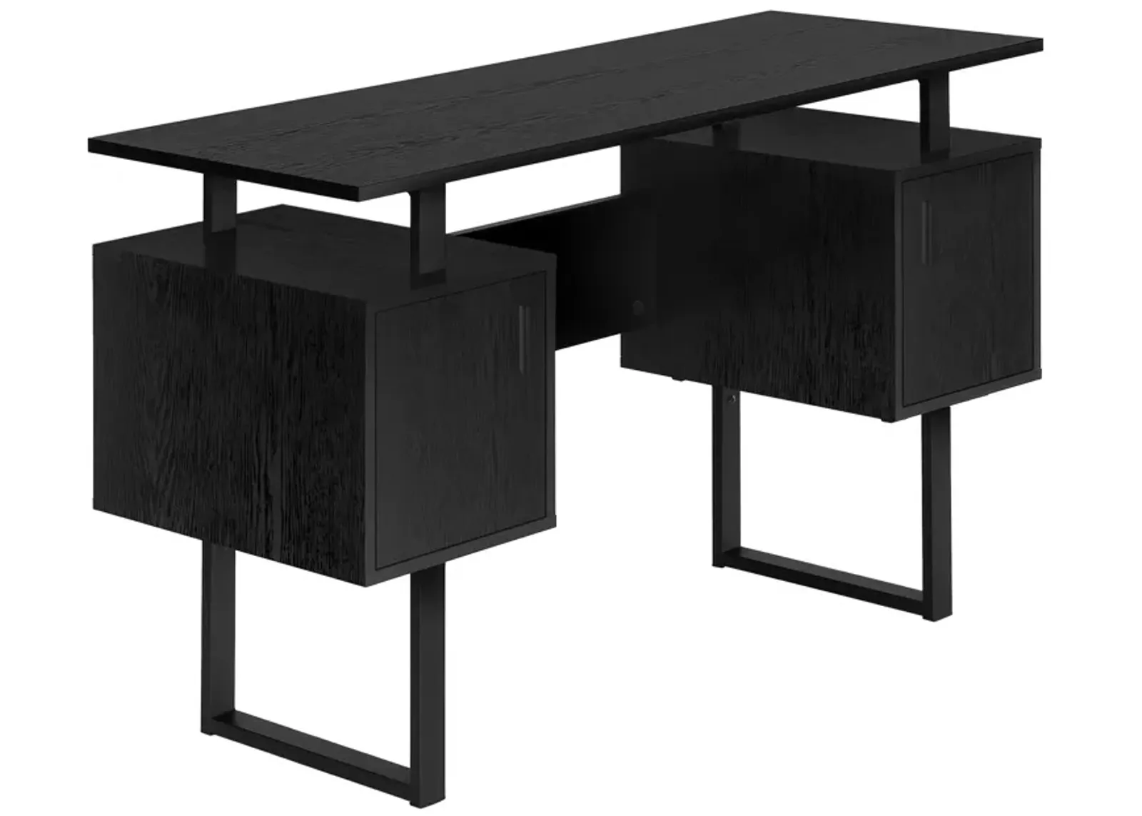 Monarch Specialties I 7606 Computer Desk, Home Office, Laptop, Storage, 48"L, Work, Metal, Laminate, Black, Contemporary, Modern