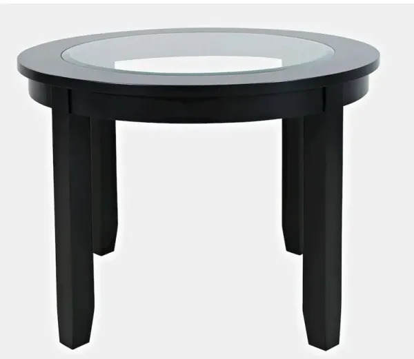 Jofran Urban Icon Contemporary 42 Round Glass Inlay Dining Table