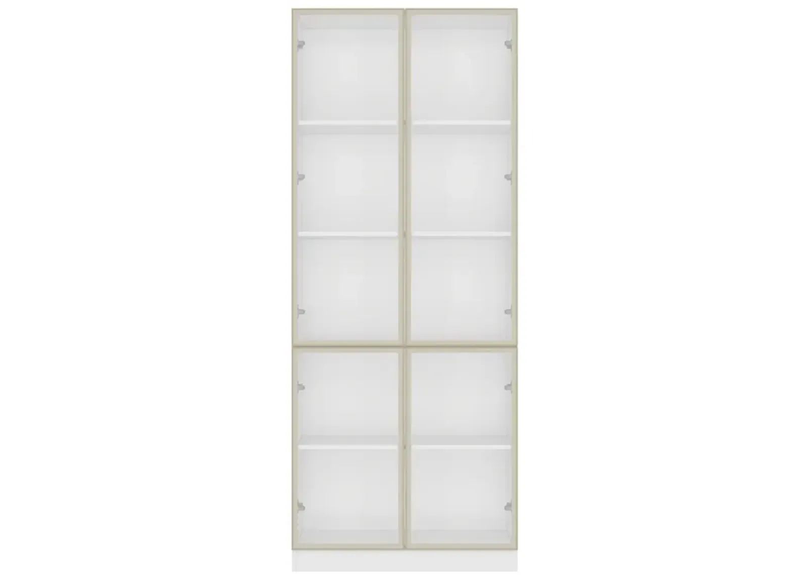 FUFU&GAGA Tall Wardrobe with Glass Doors and Adjustable Shelves for Closet or Wardrobe Room (31.5" W x 14.2" D x 78.7" H) White