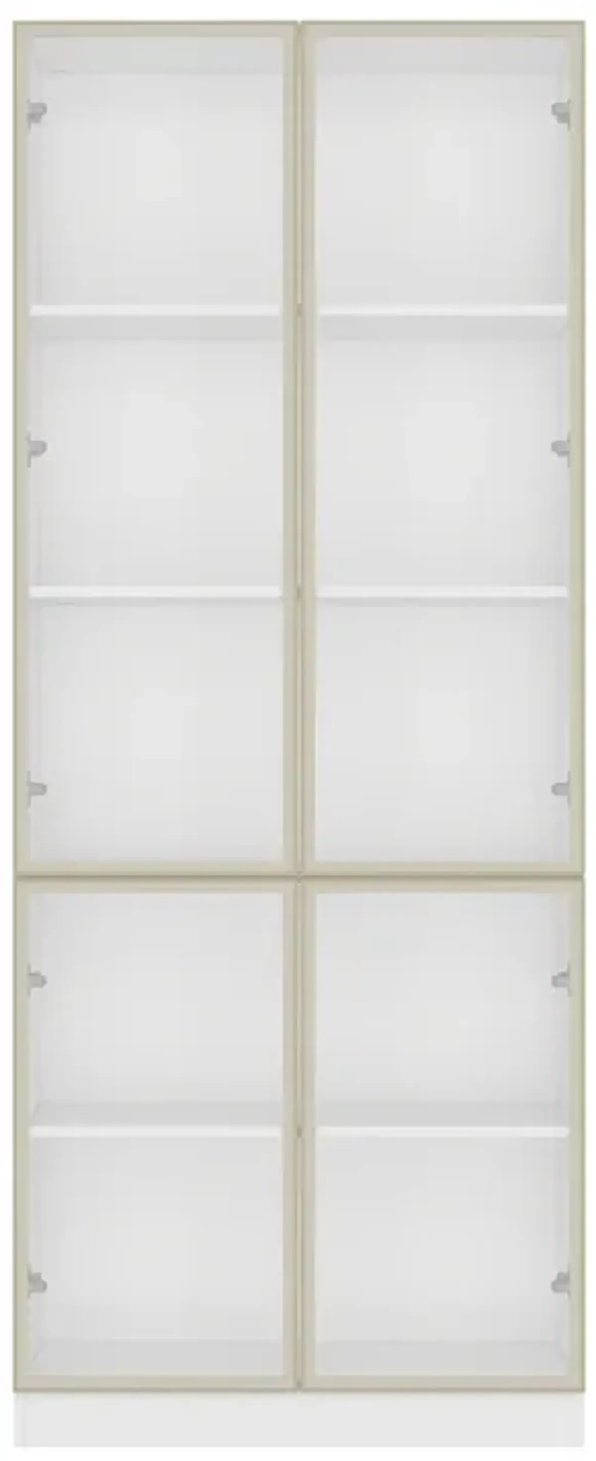 FUFU&GAGA Tall Wardrobe with Glass Doors and Adjustable Shelves for Closet or Wardrobe Room (31.5" W x 14.2" D x 78.7" H) White