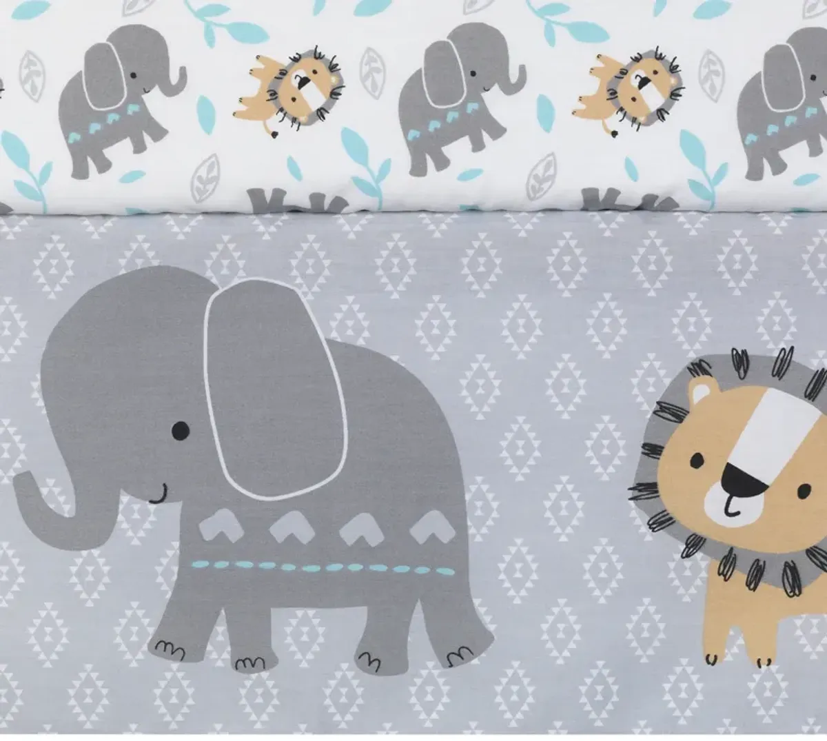 Bedtime Originals Jungle Fun 3-Piece Crib Bedding Set - Blue, Gray, White