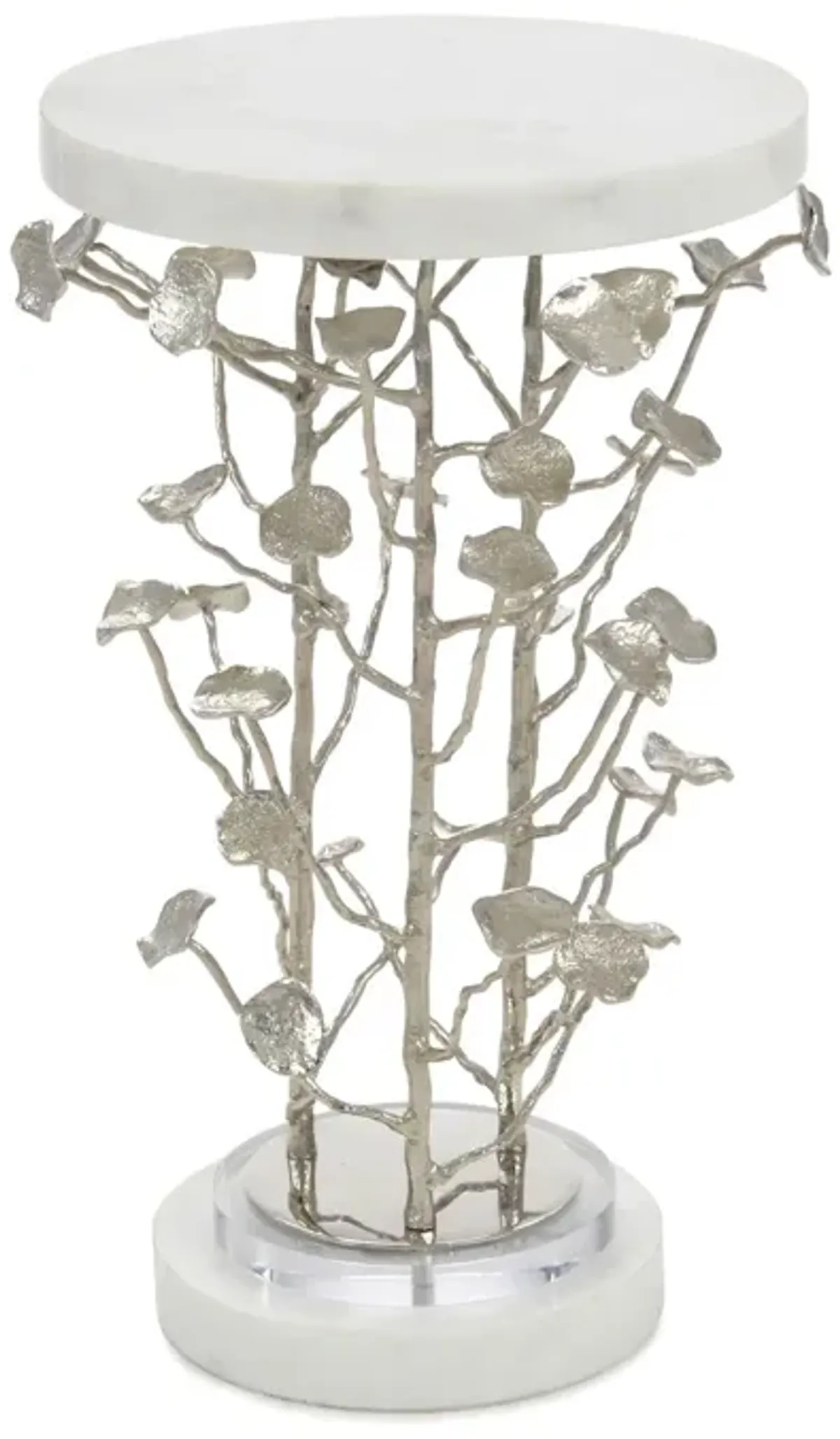 Marble & Brush Nickle Branch Table