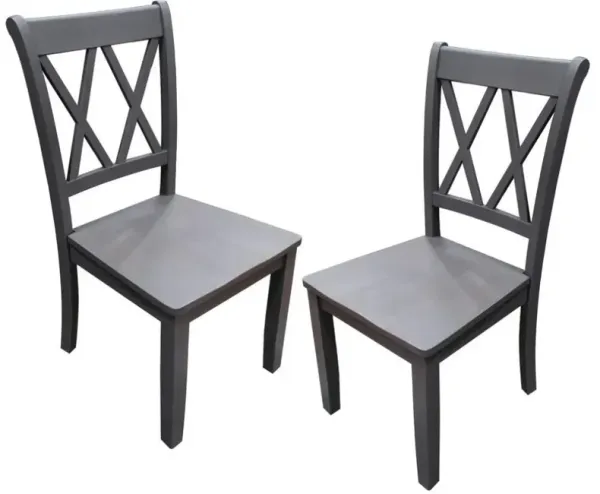 Best Master Luxembourg Solid Wood Dining Side Chair in Rustic Gray (Set of 2)