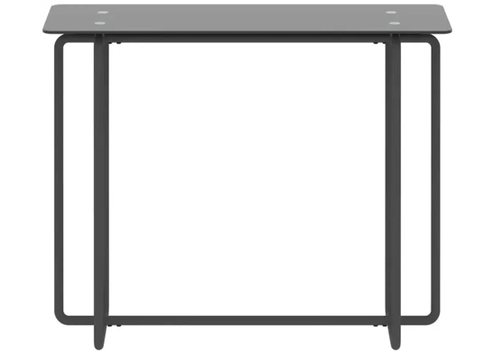 Console Table Single Layer Tempered Glass Rectangular Porch Table with Black Legs Double Tempered Glass Tea Table