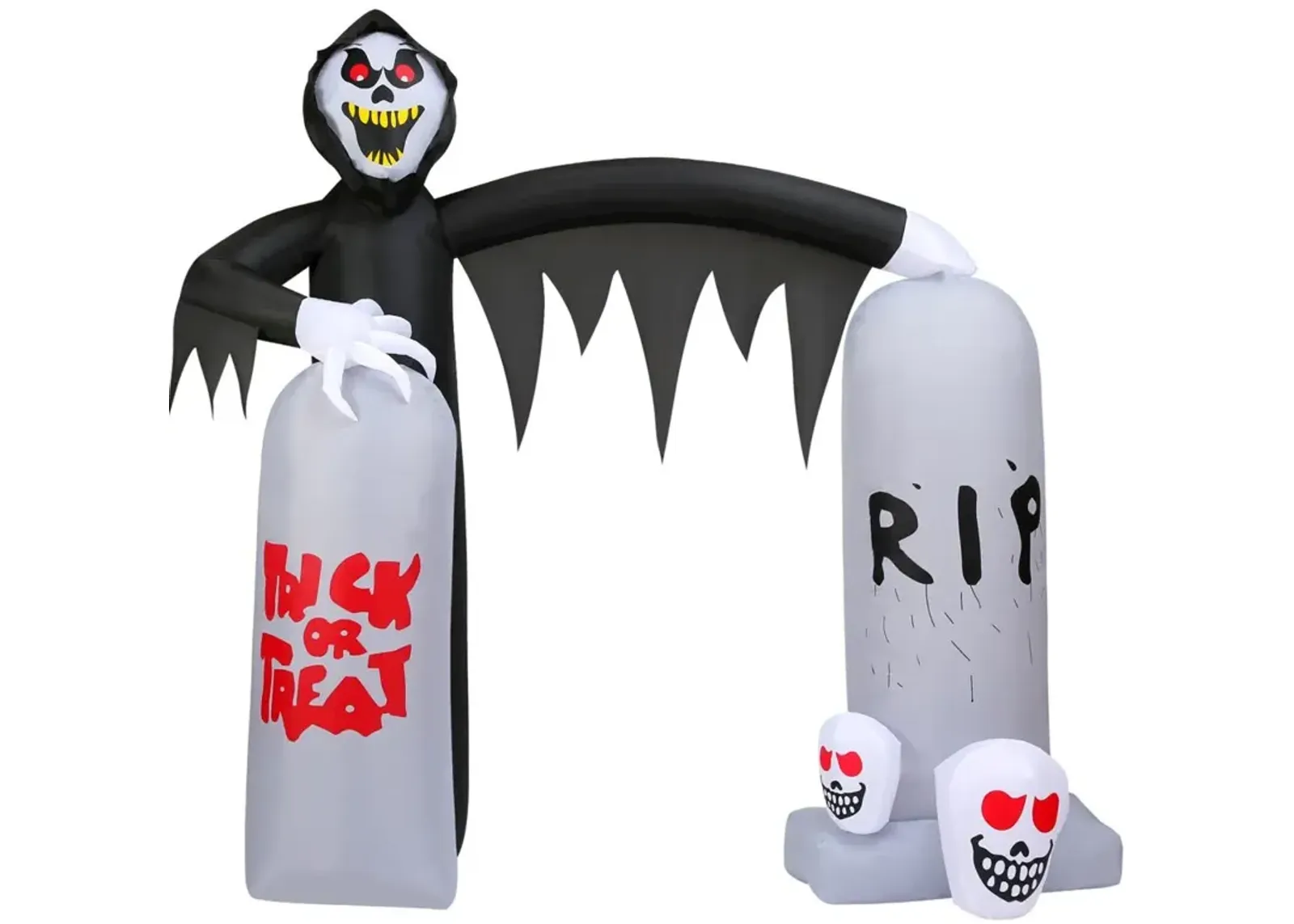 Haunted Hill Farm 8ft Inflatable Grim Reaper Tombstone Arch with Lights