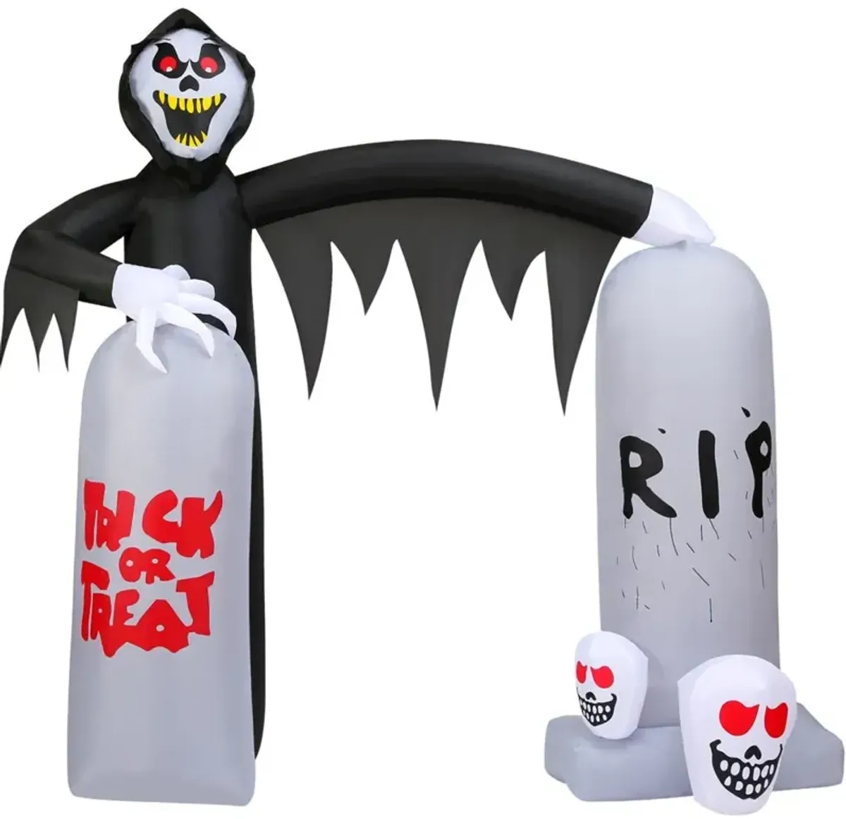 Haunted Hill Farm 8ft Inflatable Grim Reaper Tombstone Arch with Lights