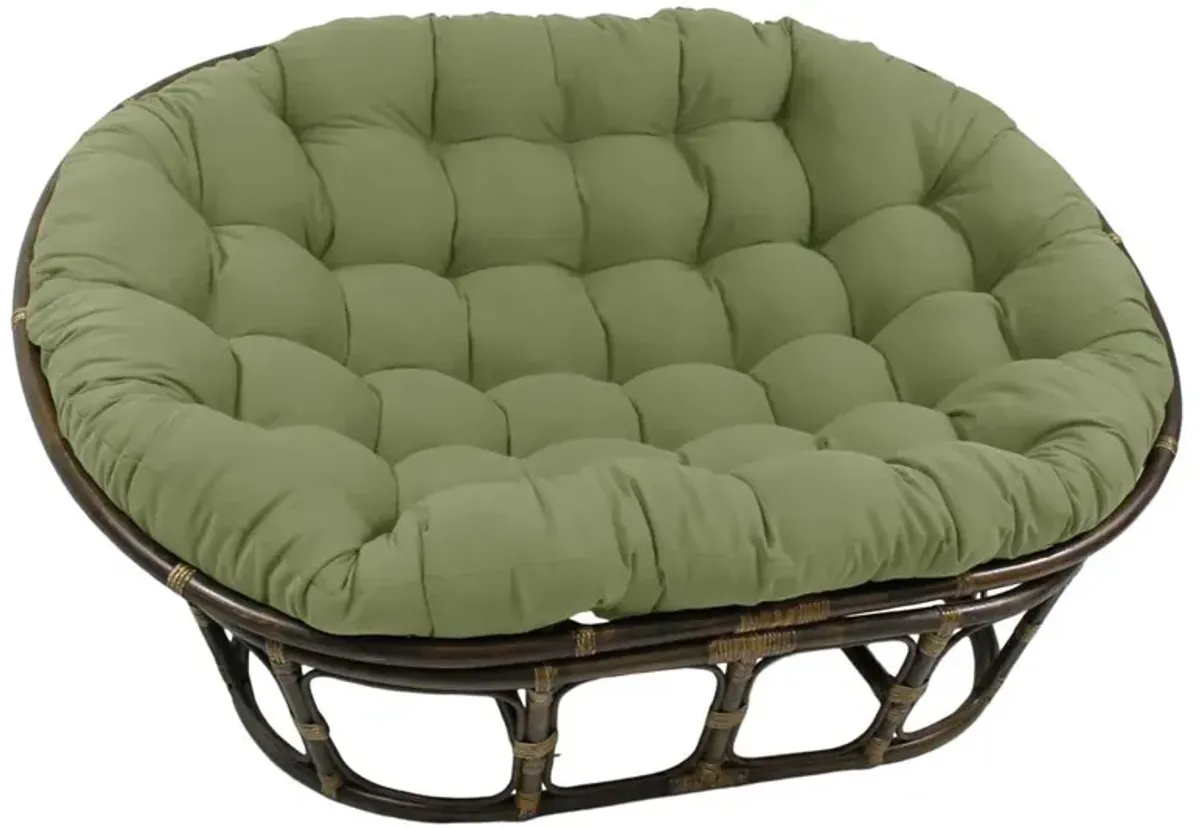 International Caravan Rattan Double Papasan  Chair with Twill Cushion