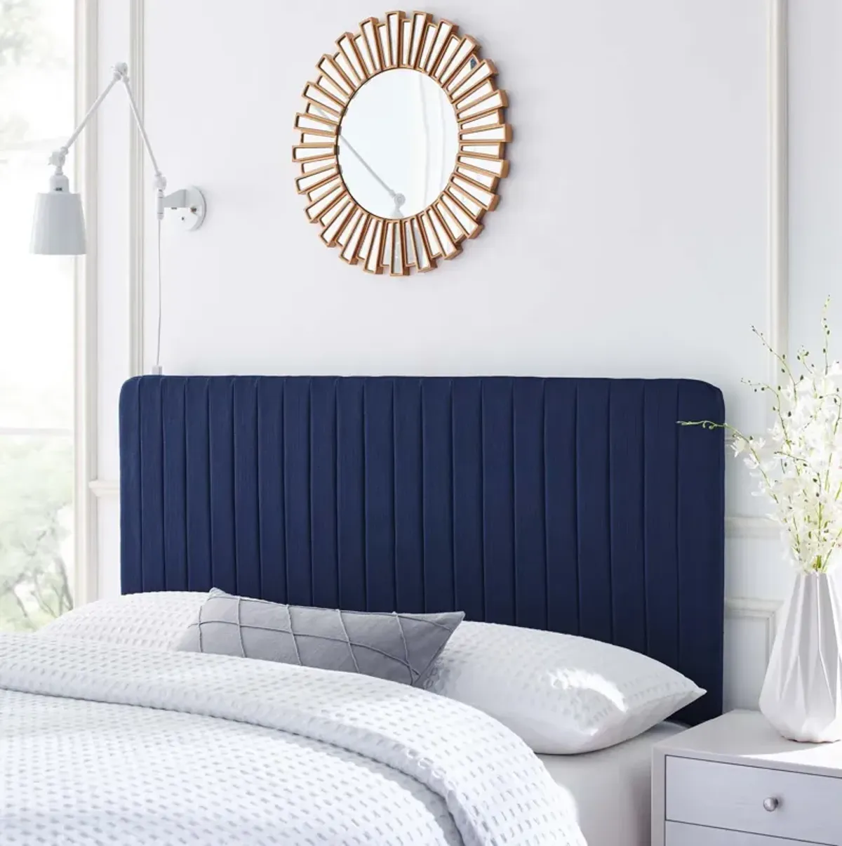 Modway - Milenna Channel Tufted Upholstered Fabric King/California King Headboard