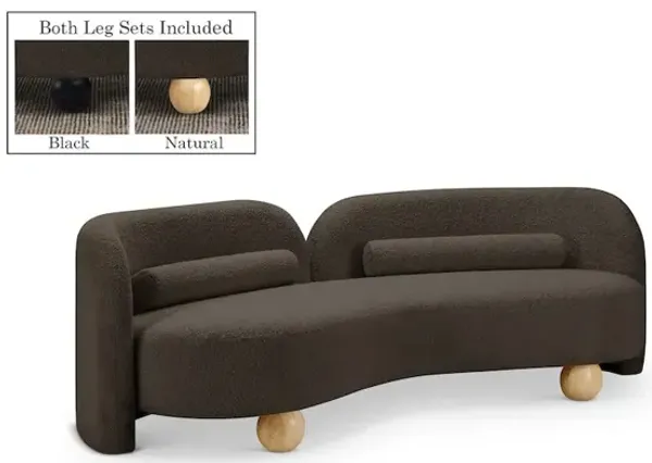 Meridian Furniture Daphne Brown Boucle Fabric Sofa