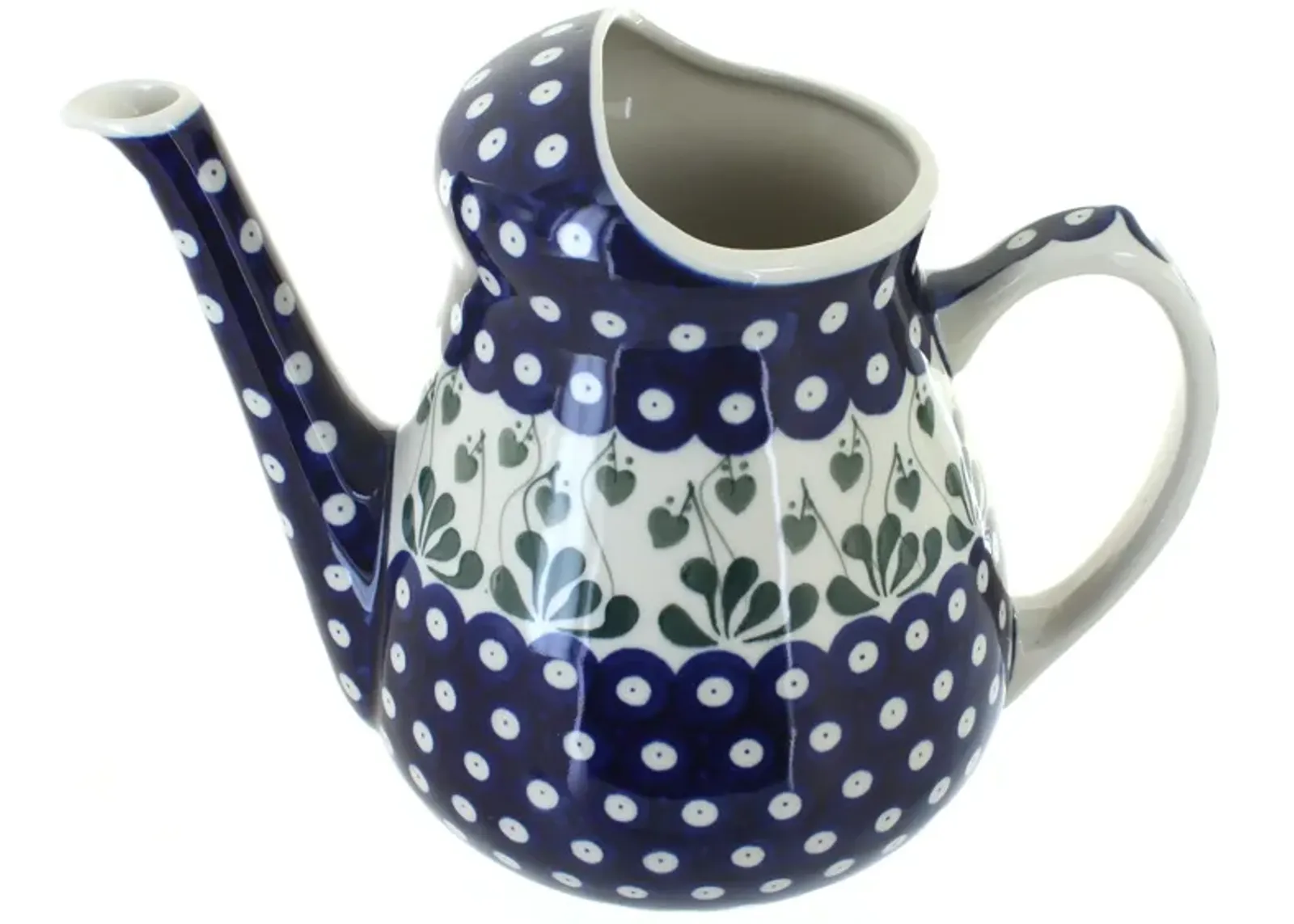 Blue Rose Polish Pottery Peach Posy Watering Can