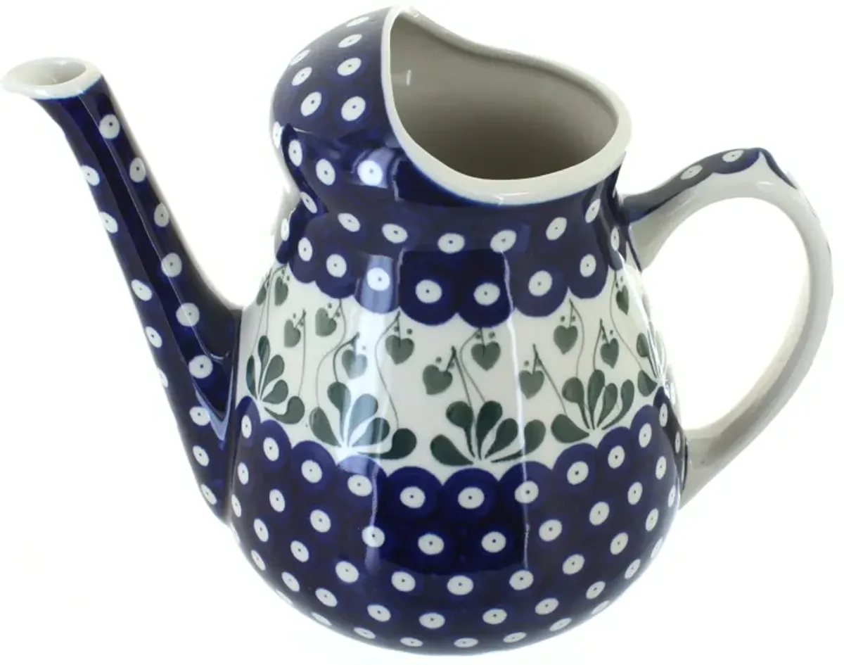 Blue Rose Polish Pottery Peach Posy Watering Can