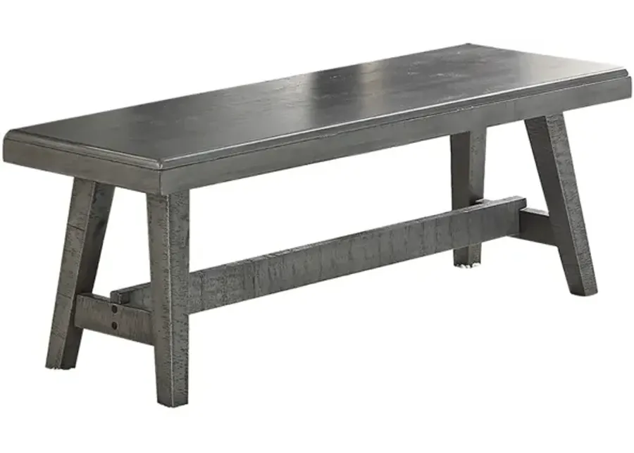 Sturdy Wood Dining Bench, Grey