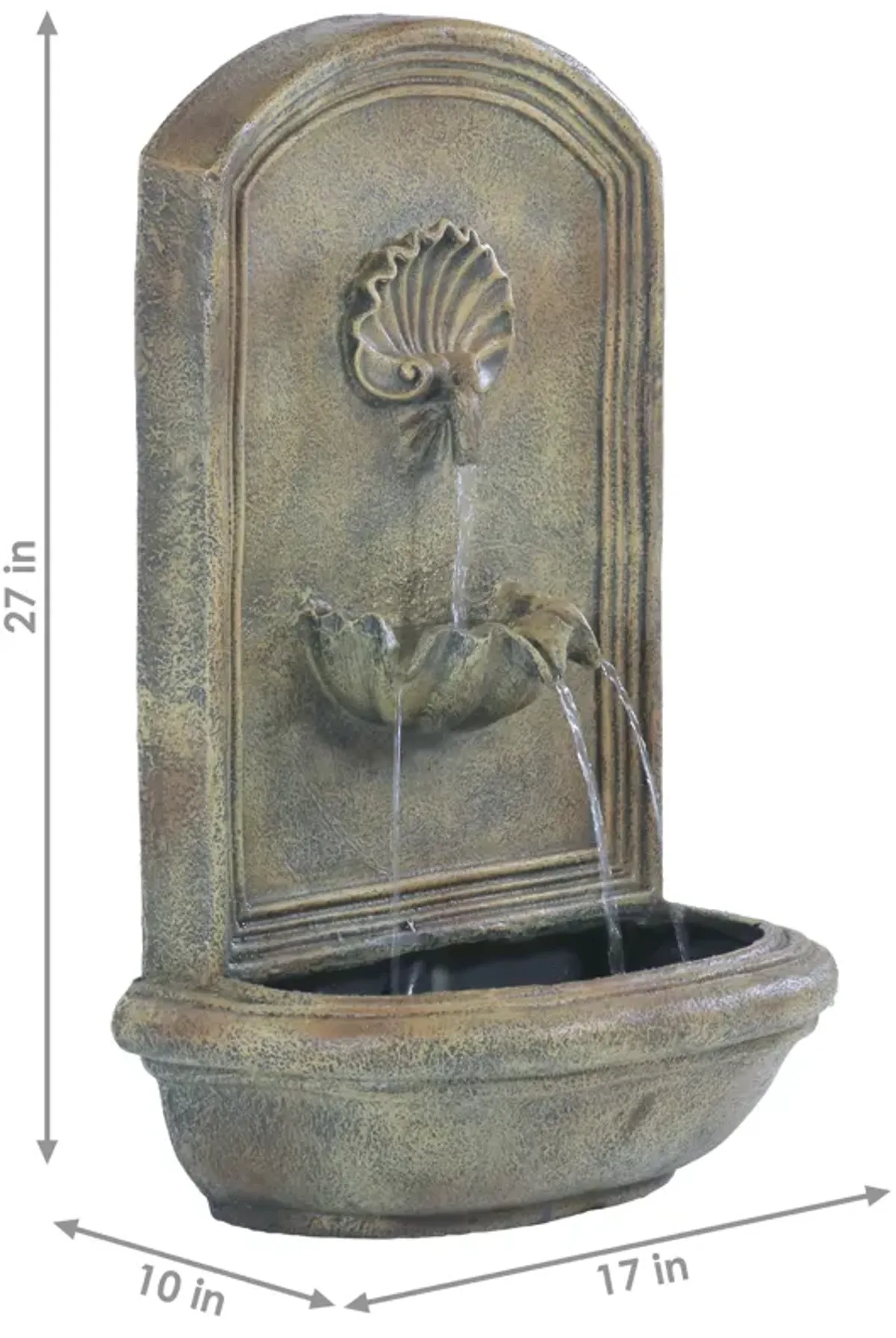 Sunnydaze Seaside Polystone Outdoor Wall Fountain