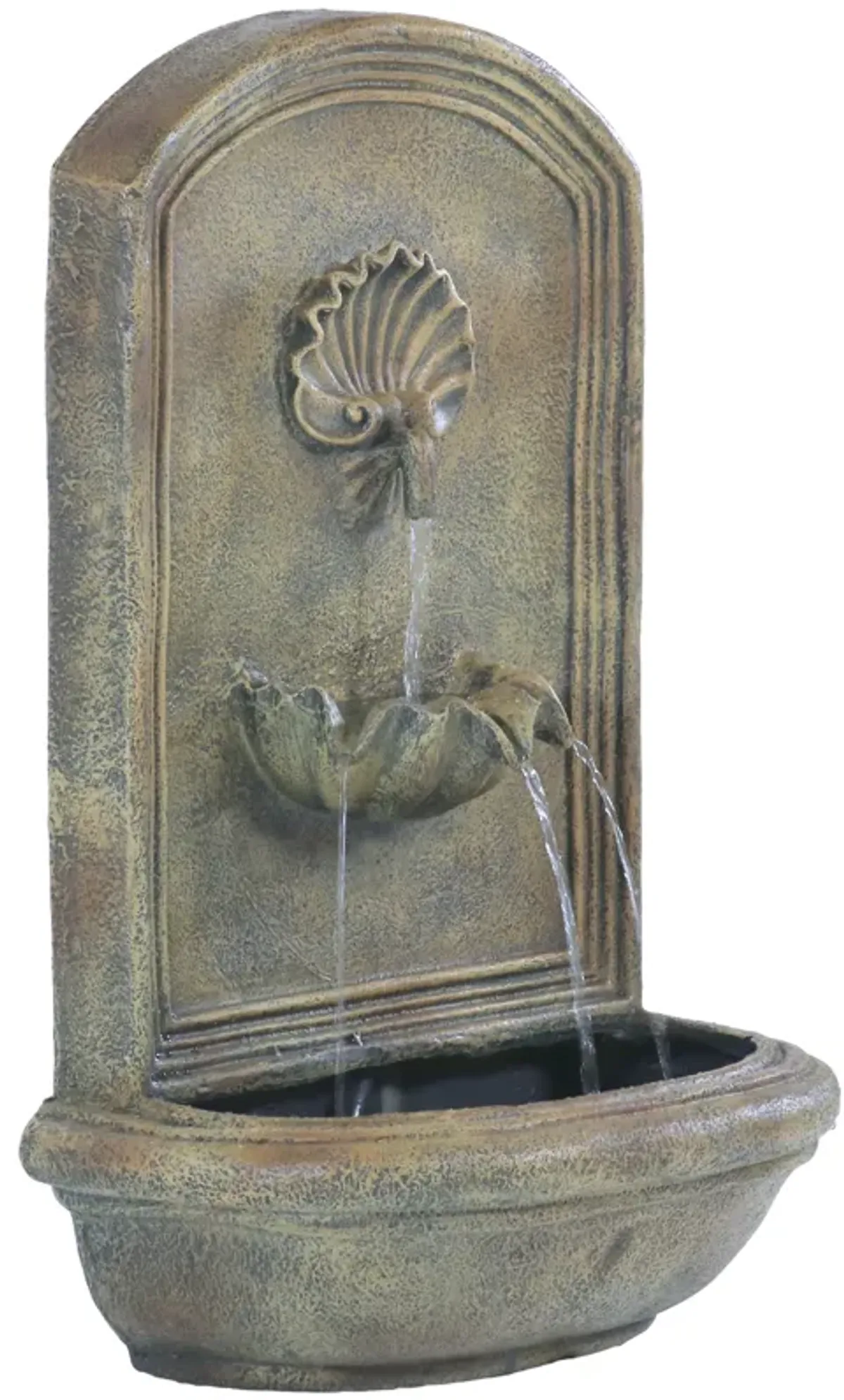 Sunnydaze Seaside Polystone Outdoor Wall Fountain