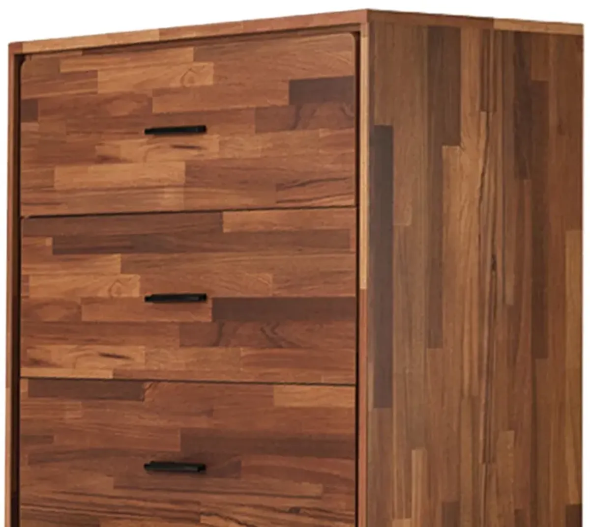 Enchanting  Wooden Chest With 5 Drawers, Walnut Brown-Benzara