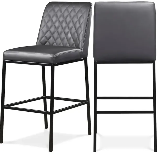 Meridian Furniture Bryce Vegan Leather Stool, Set of 2