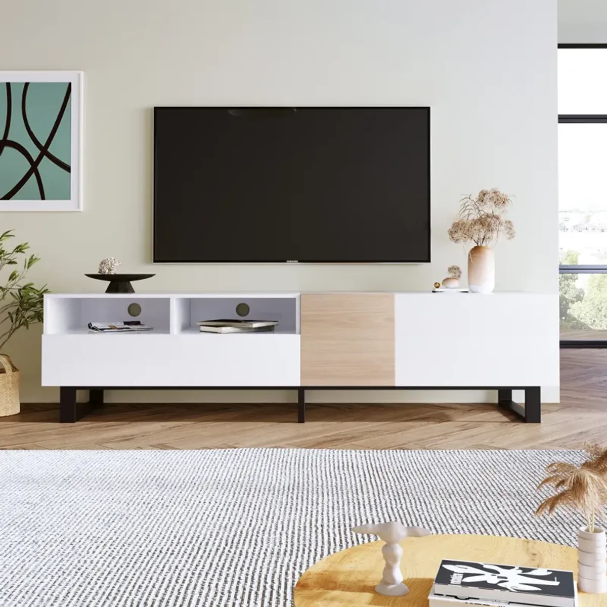 MeraxModern Media Console Table TV Stand