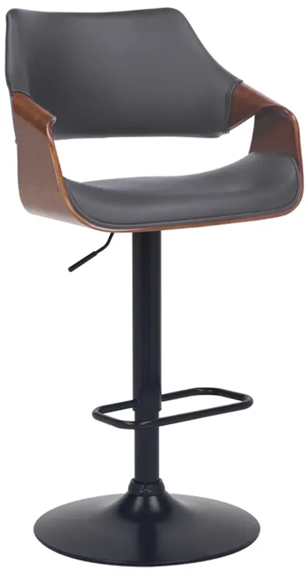 Aspen Adjustable Swivel Faux Leather and Wood Bar Stool