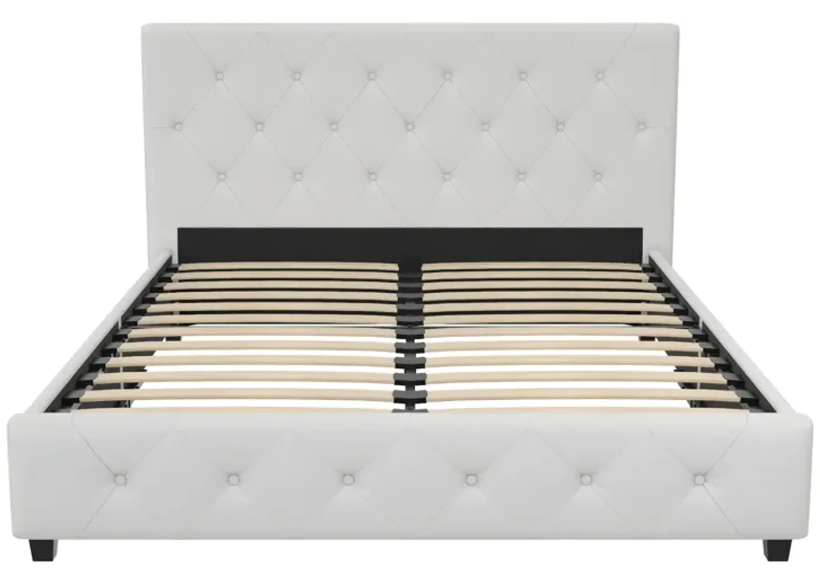 Atwater Living Dana Upholstered Bed, Full, White Faux Leather