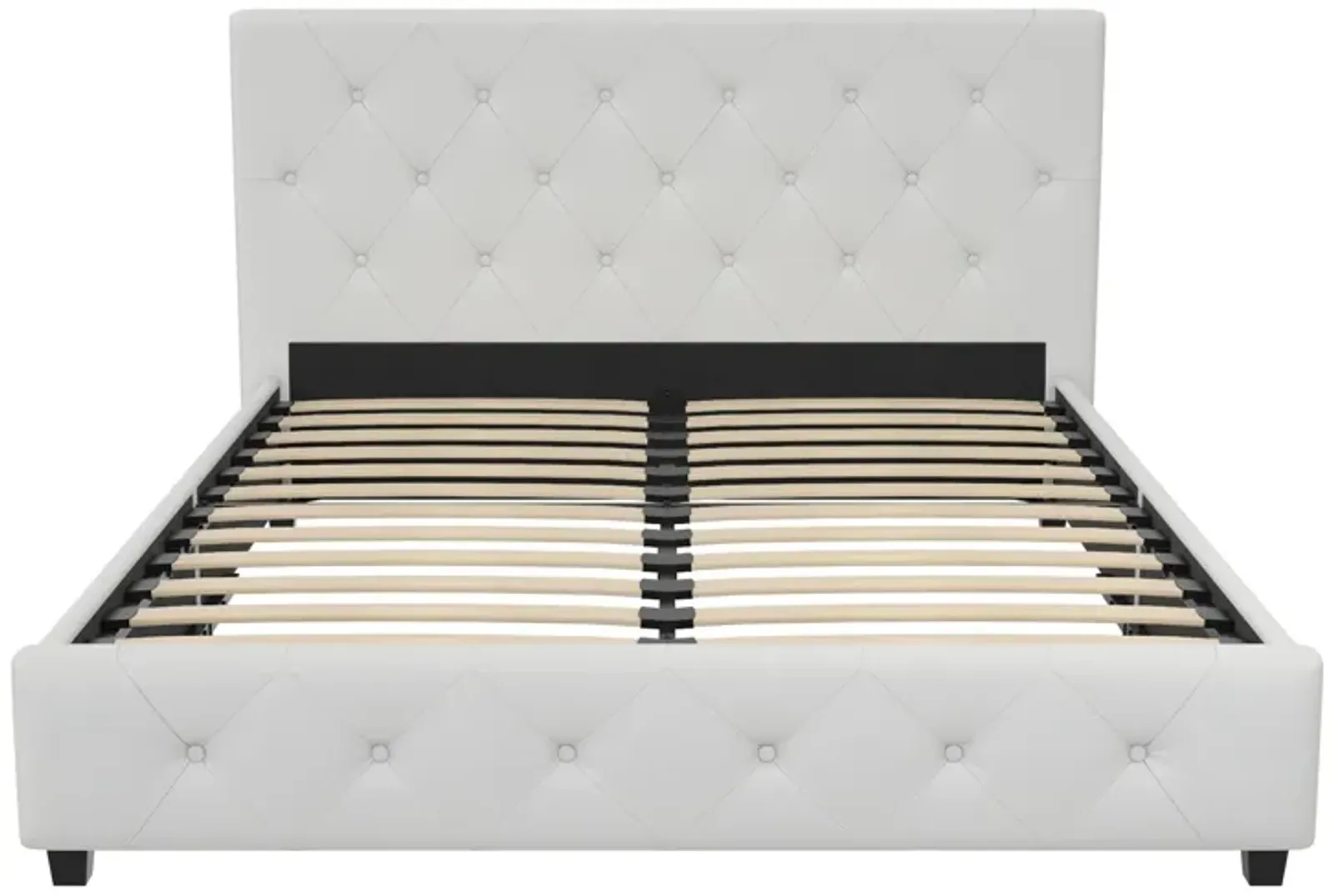 Atwater Living Dana Upholstered Bed, Full, White Faux Leather