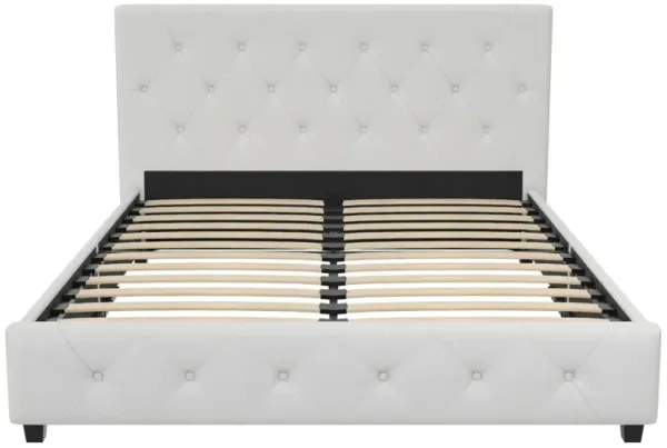 Atwater Living Dana Upholstered Bed, Full, White Faux Leather