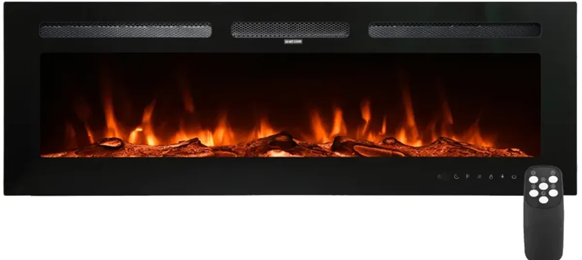 MONDAWE 50" Recessed Wall-Mounted Electric Fireplace 5000 BTU Heater with Remote Control