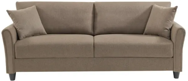 2042 Light brown three-seater sofa in linen