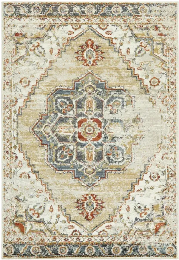 Allure Marmet Gold Medallion Area Rug 5'1"x7'6"