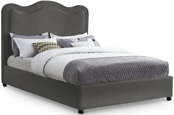 Meridian Furniture Felix Grey Linen Textured Fabric Full Bed