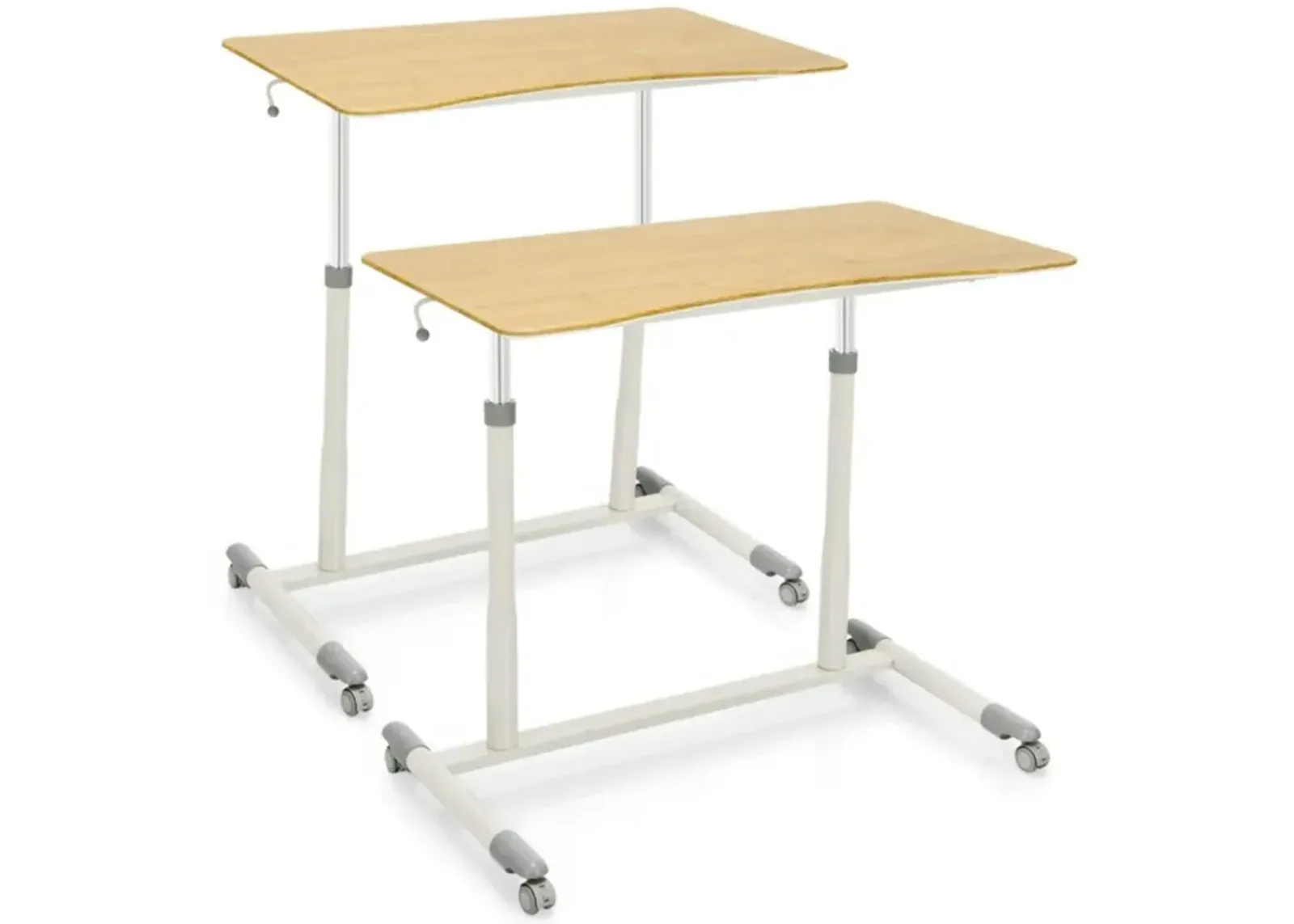 Hivvago Height Adjustable Computer Desk Sit to Stand Rolling Notebook Table