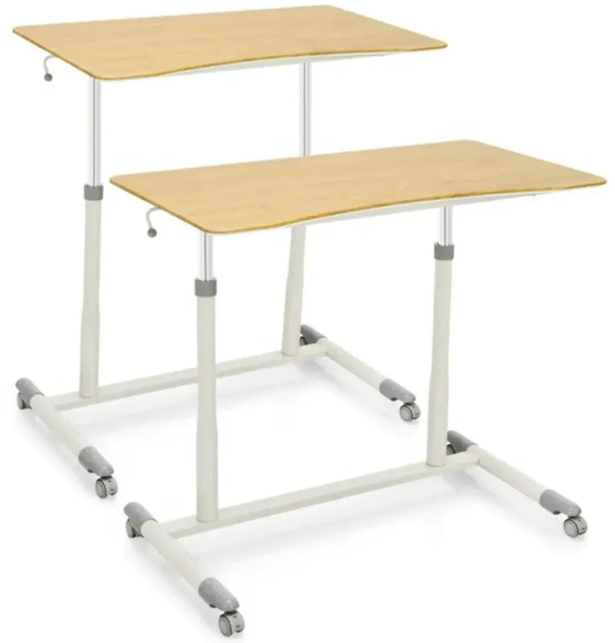 Hivvago Height Adjustable Computer Desk Sit to Stand Rolling Notebook Table