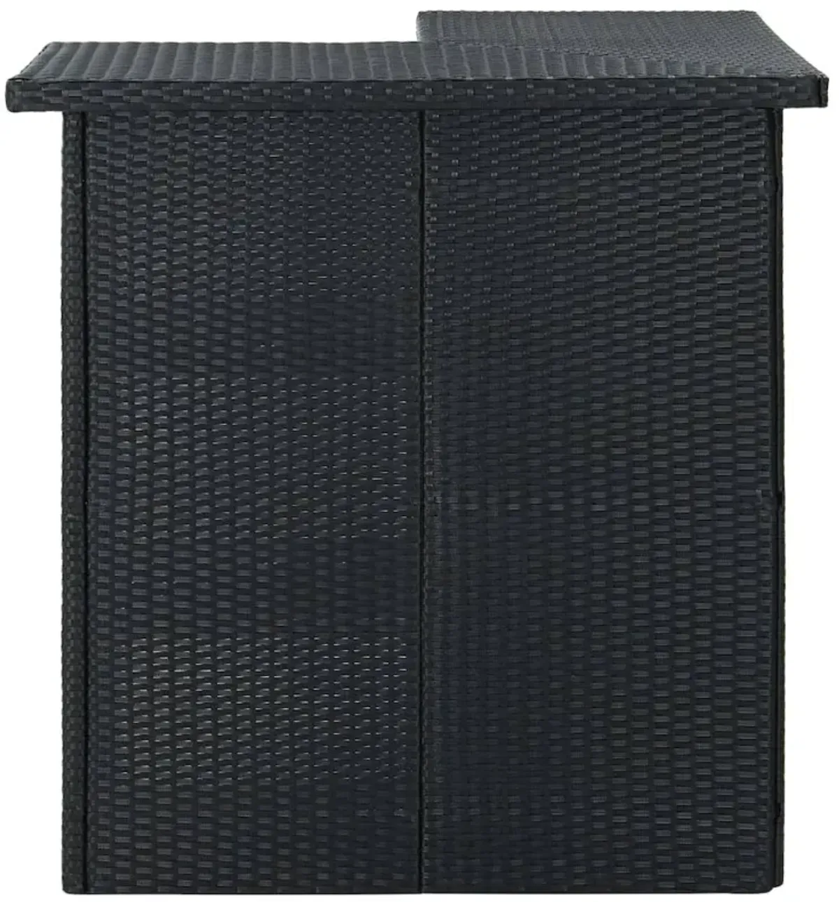 vidaXL Corner Bar Table Black 39.4"x19.7"x41.3" Poly Rattan, 313481