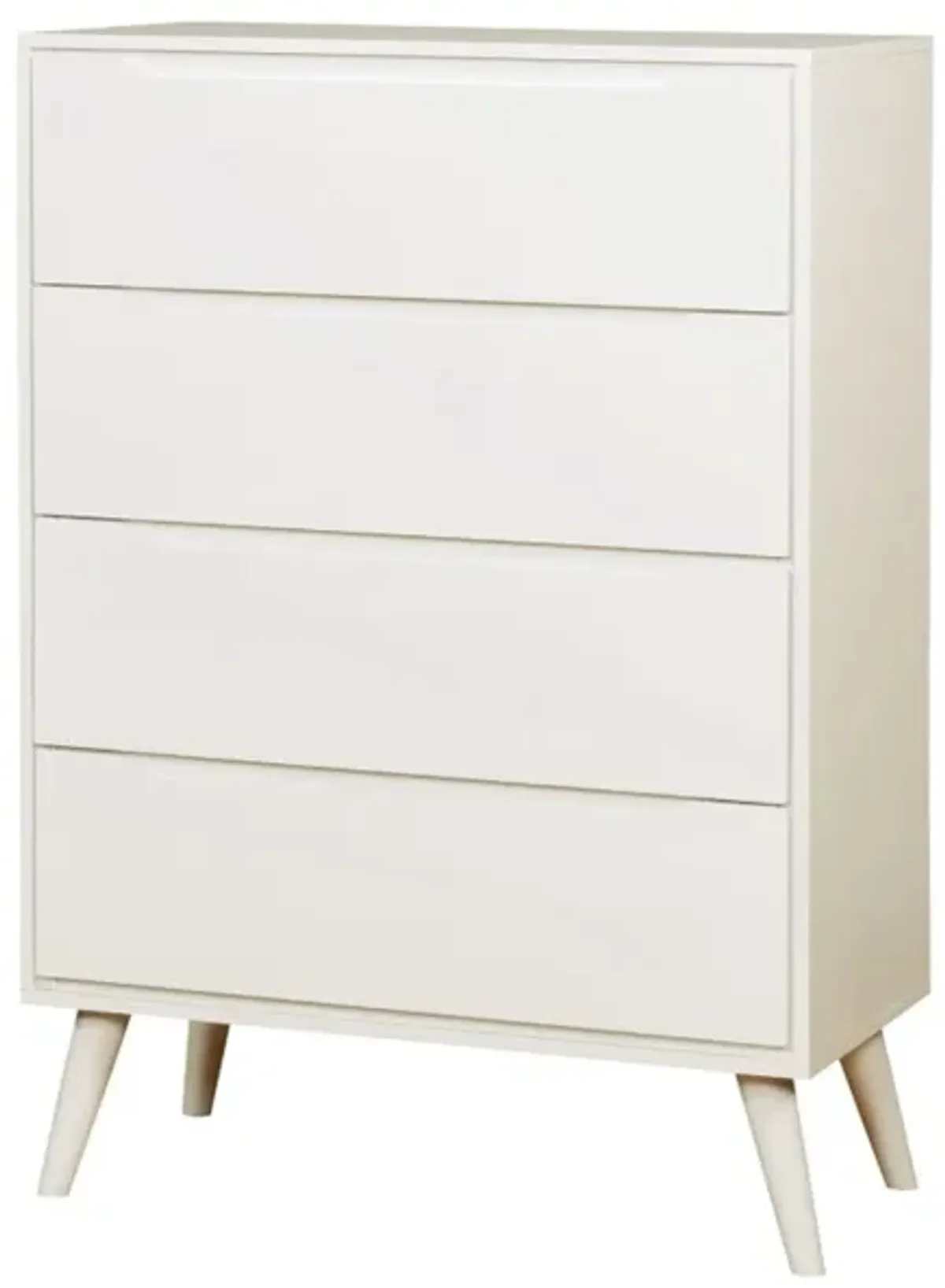 Mid Century Modern Style Wooden Chest, White