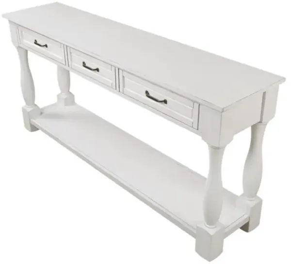Long Console Table Elegant Entryway Table with 3 Drawers and Bottom Shelf for Stylish Storage