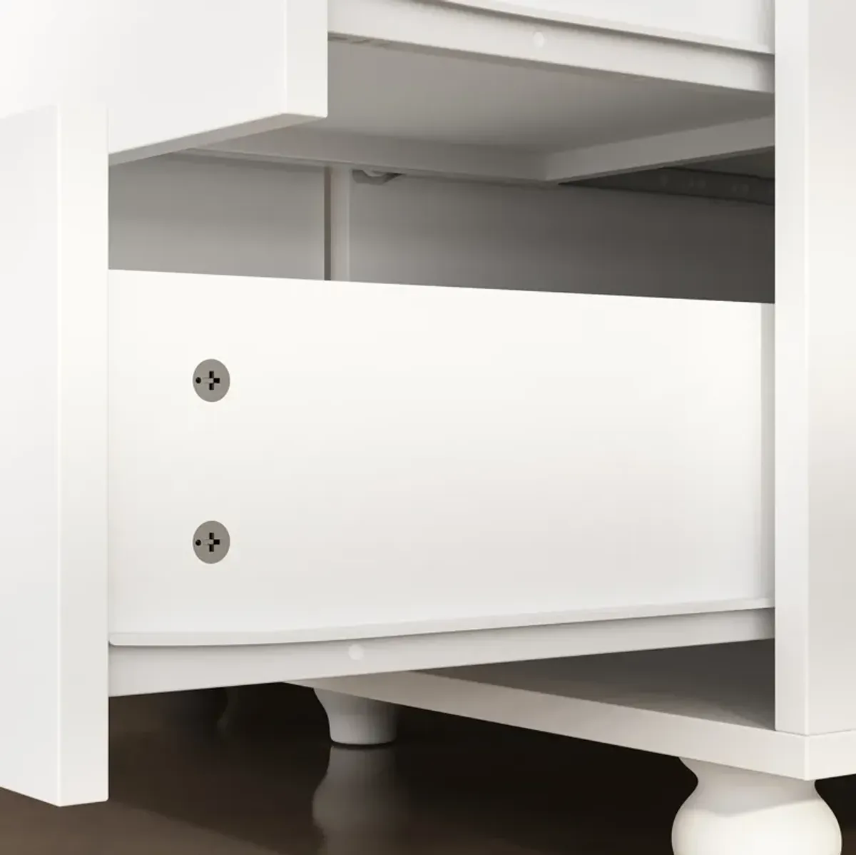 FUFU&GAGA Modern Bathroom Vanity Cabinet with Storage Drawers and Shelves, (46.4" W x 18.3" D x 34.8" H),White