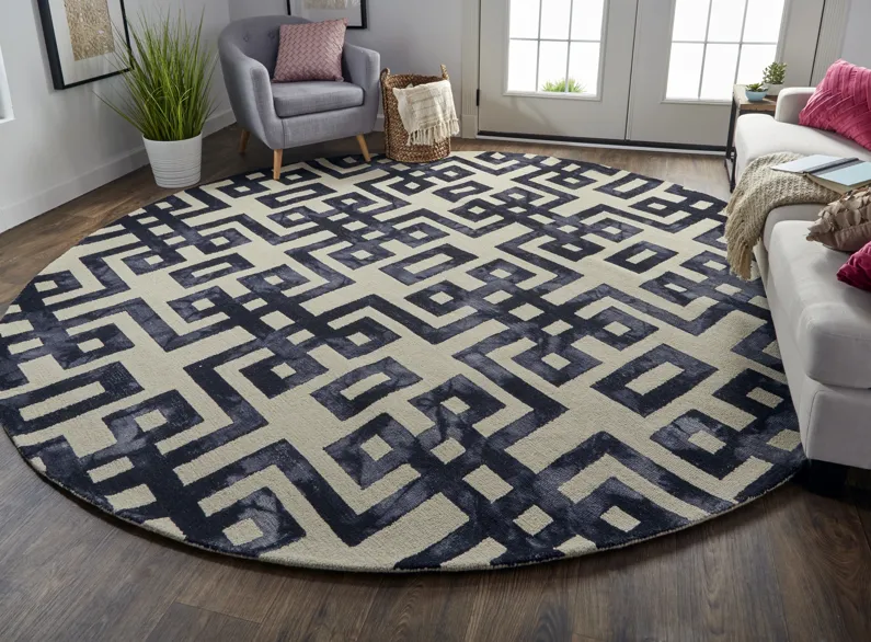 Lorrain 8568F Ivory/Black 10' x 10' Round Rug