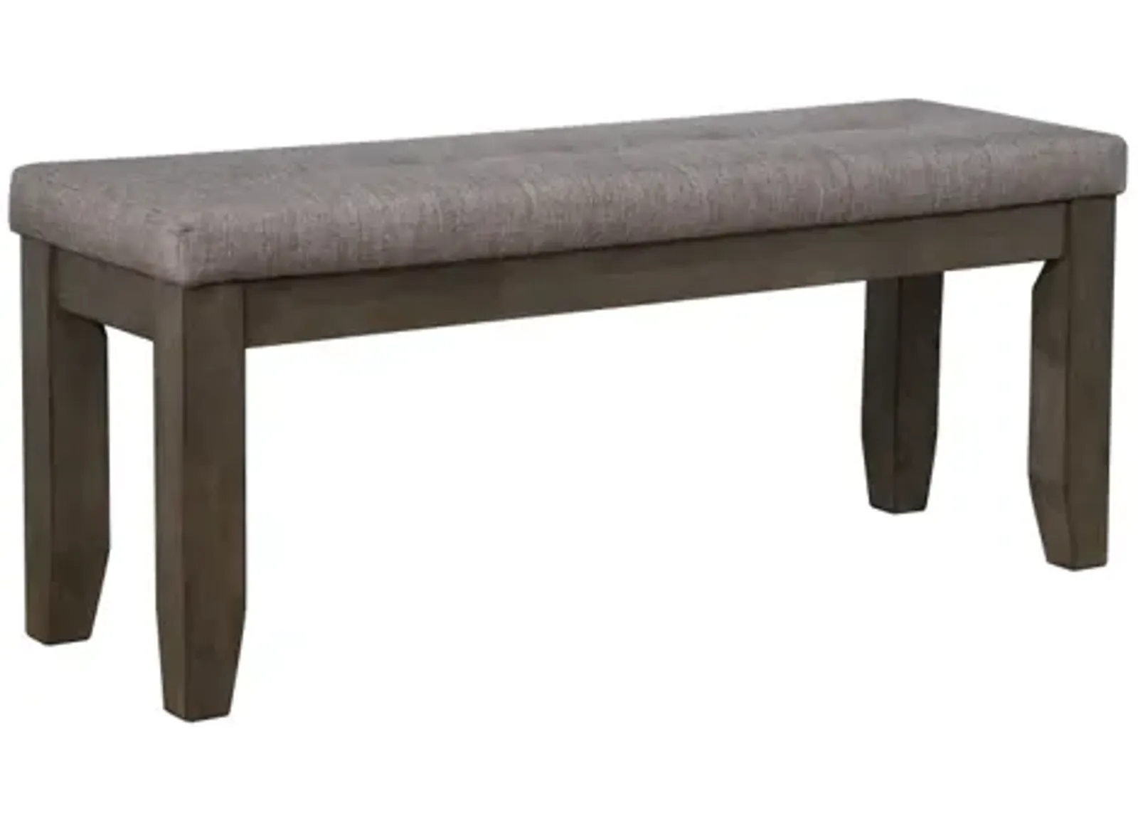 1 Piece Modern Bench Tufted Upholstery Tapered Wood Legs Bedroom Living Room Furniture Gray Linen Finish