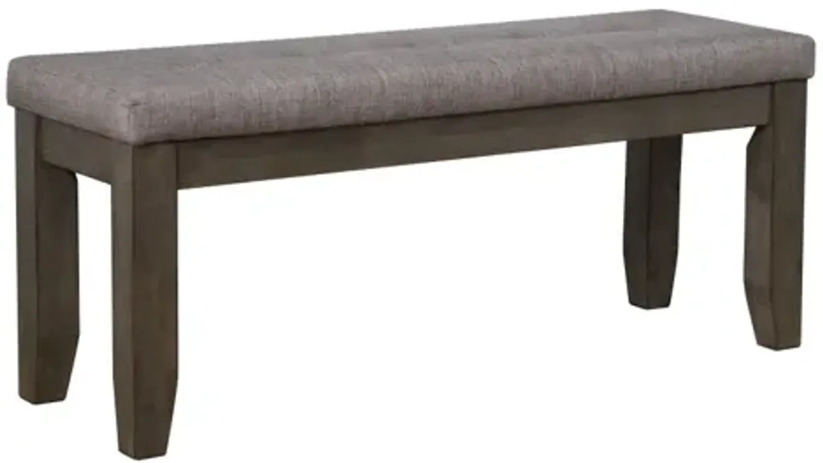 1 Piece Modern Bench Tufted Upholstery Tapered Wood Legs Bedroom Living Room Furniture Gray Linen Finish