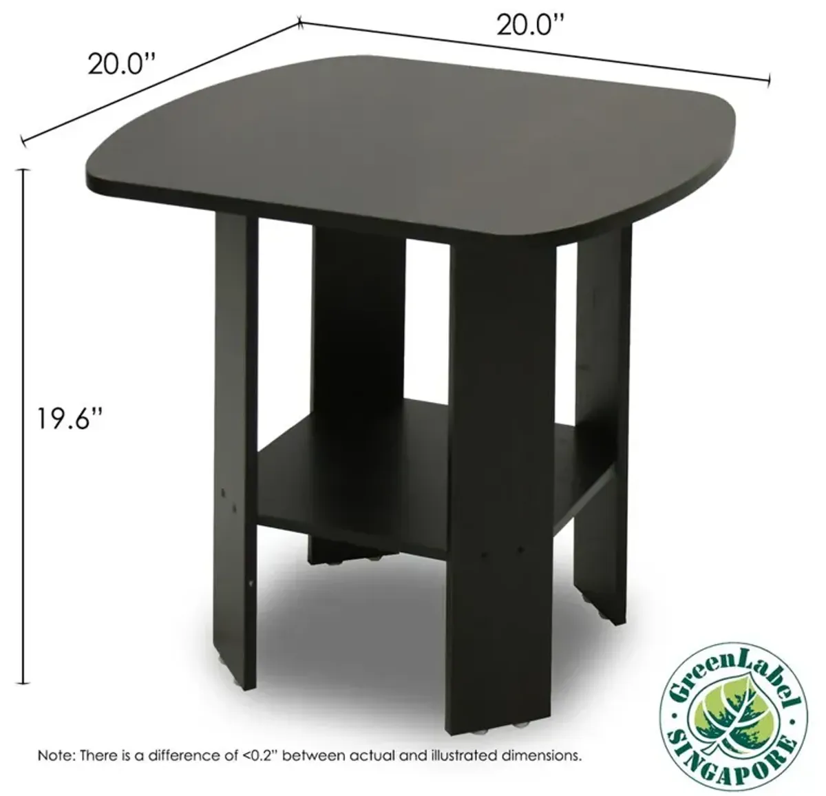 Furinno 2-11180EX Simple Design End Table Set of Two, Espresso