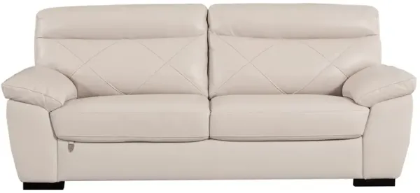 EK081 MODERN LIGHT GRAY ITALIAN TOP GRAIN LEATHER WITH LEATHER MATCH SOFA